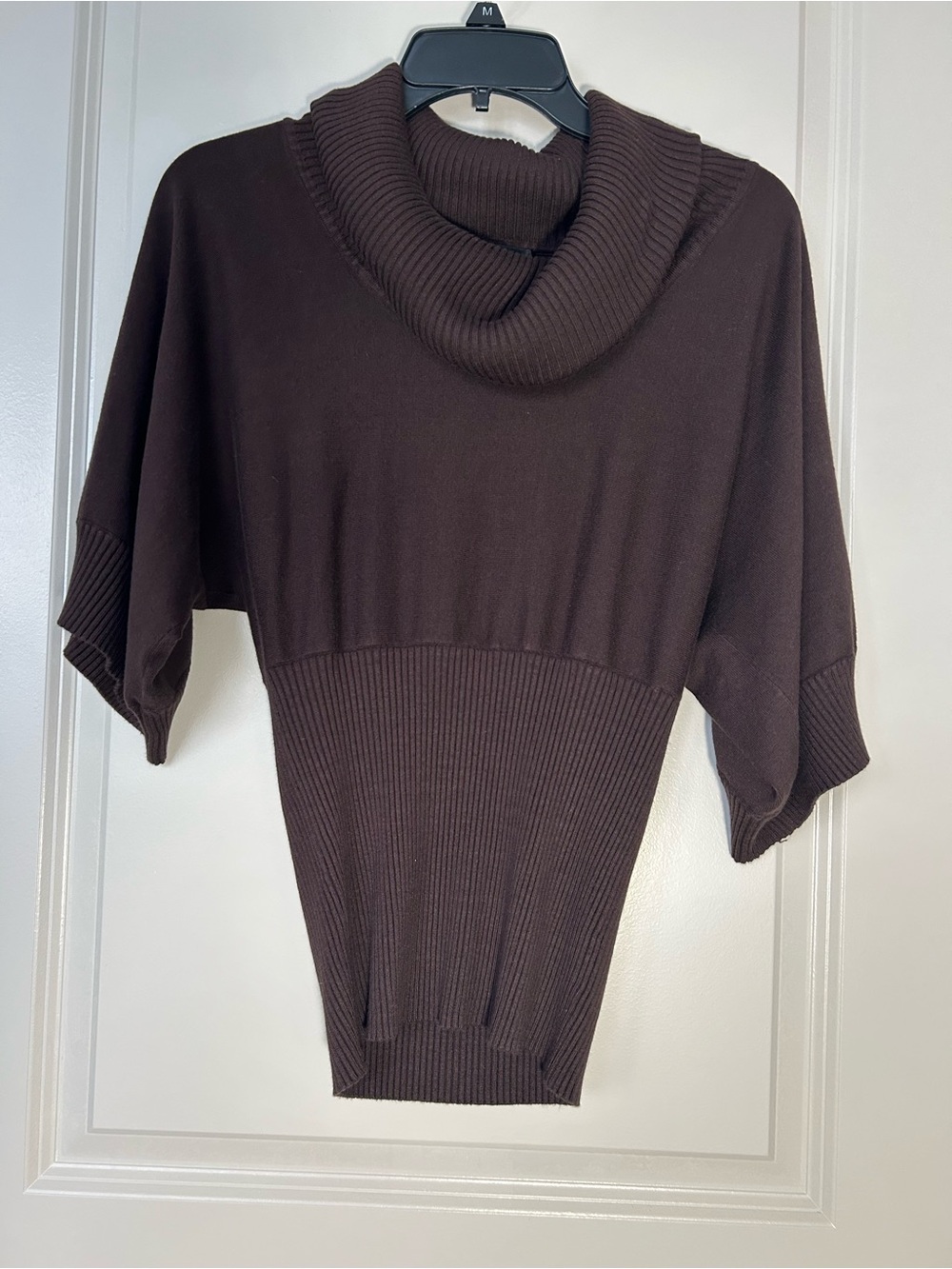 Cable & Gauge Dark Brown Cowl Neck Batwing Sweater
